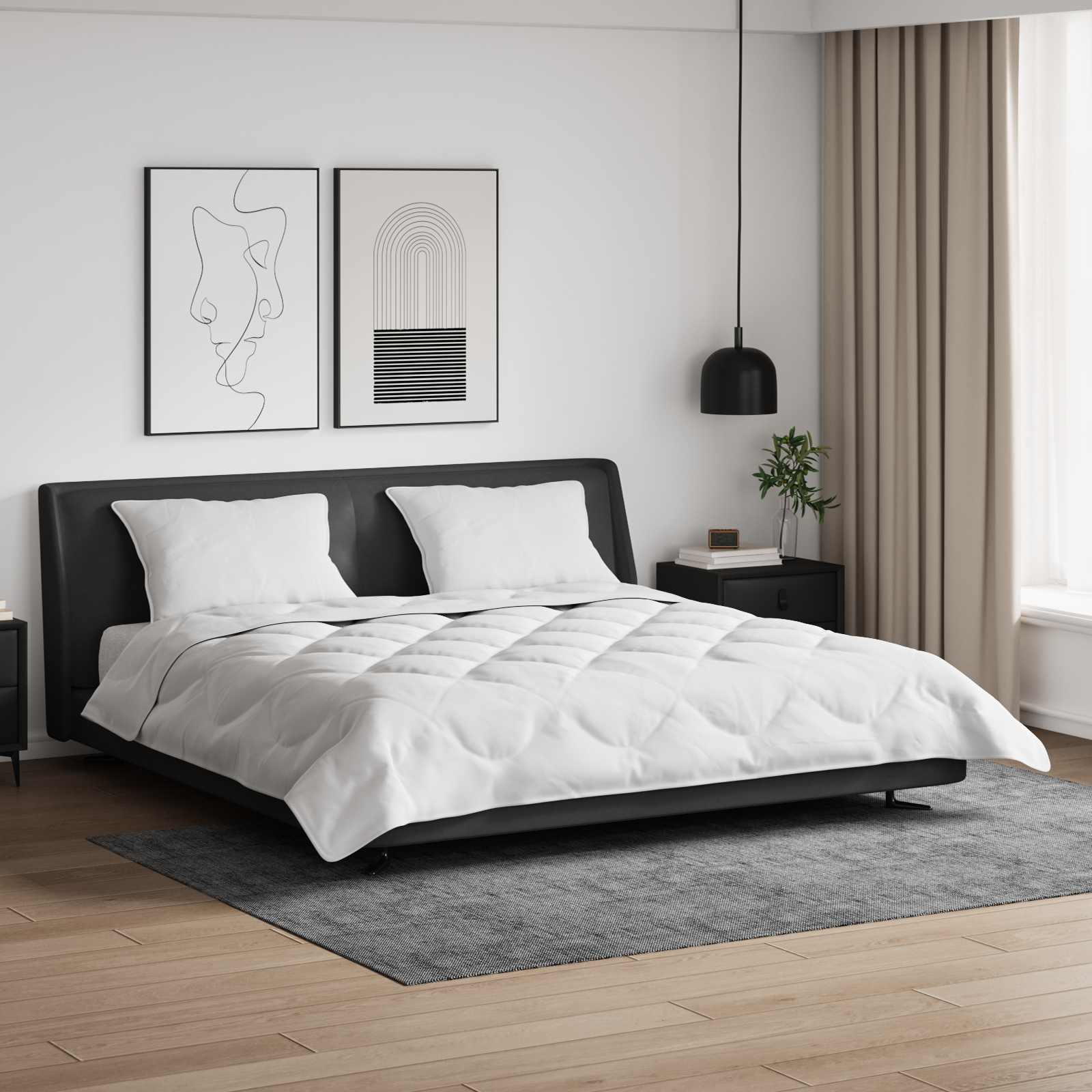 Vidaxl couette d'été avec oreiller 3 pcs microfibre blanche