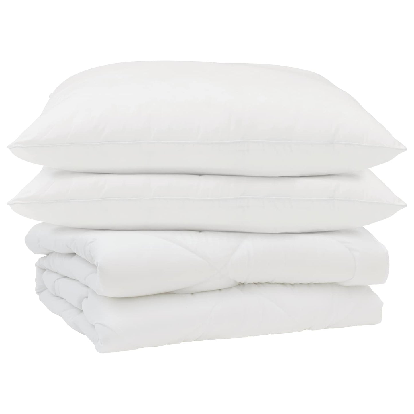 Vidaxl couette d'été avec oreiller 3 pcs microfibre blanche
