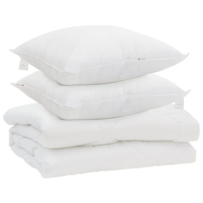 Vidaxl couette avec oreiller 3 pcs microfibre blanche