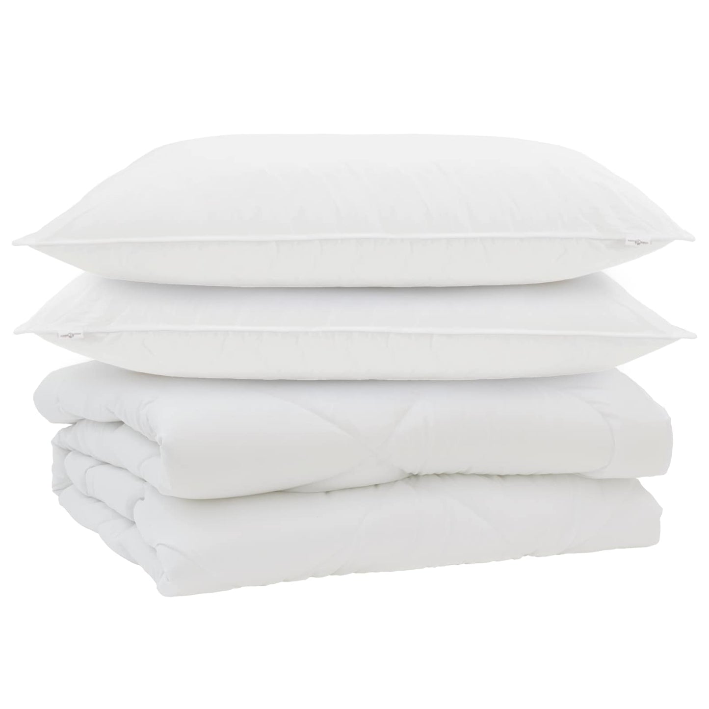 Vidaxl couette avec oreiller 3 pcs microfibre blanche