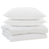 Vidaxl couette avec oreiller 3 pcs microfibre blanche - afbeelding 2