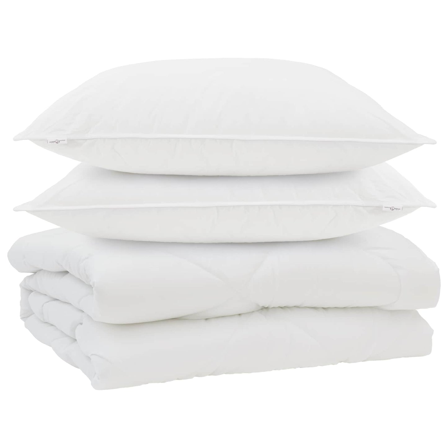 Vidaxl couette avec oreiller 3 pcs microfibre blanche