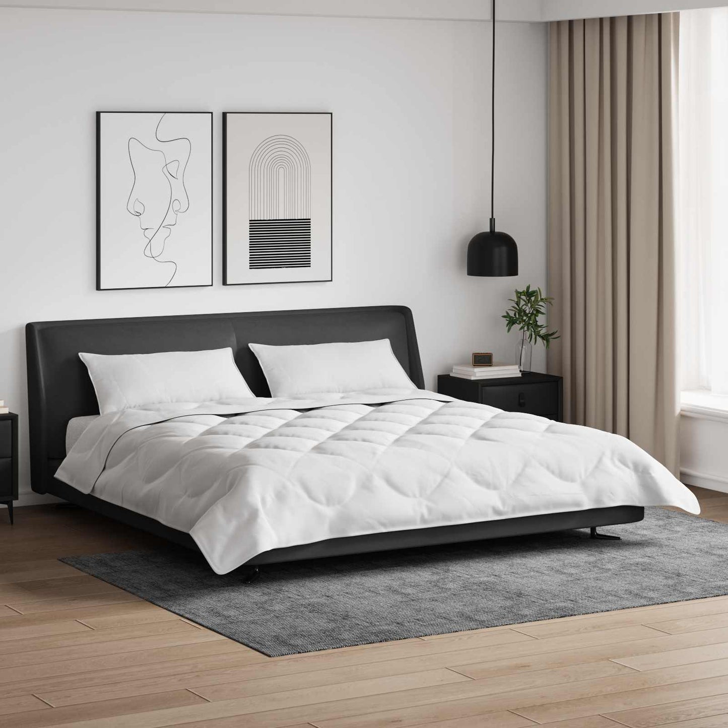 Vidaxl couette avec oreiller 3 pcs microfibre blanche
