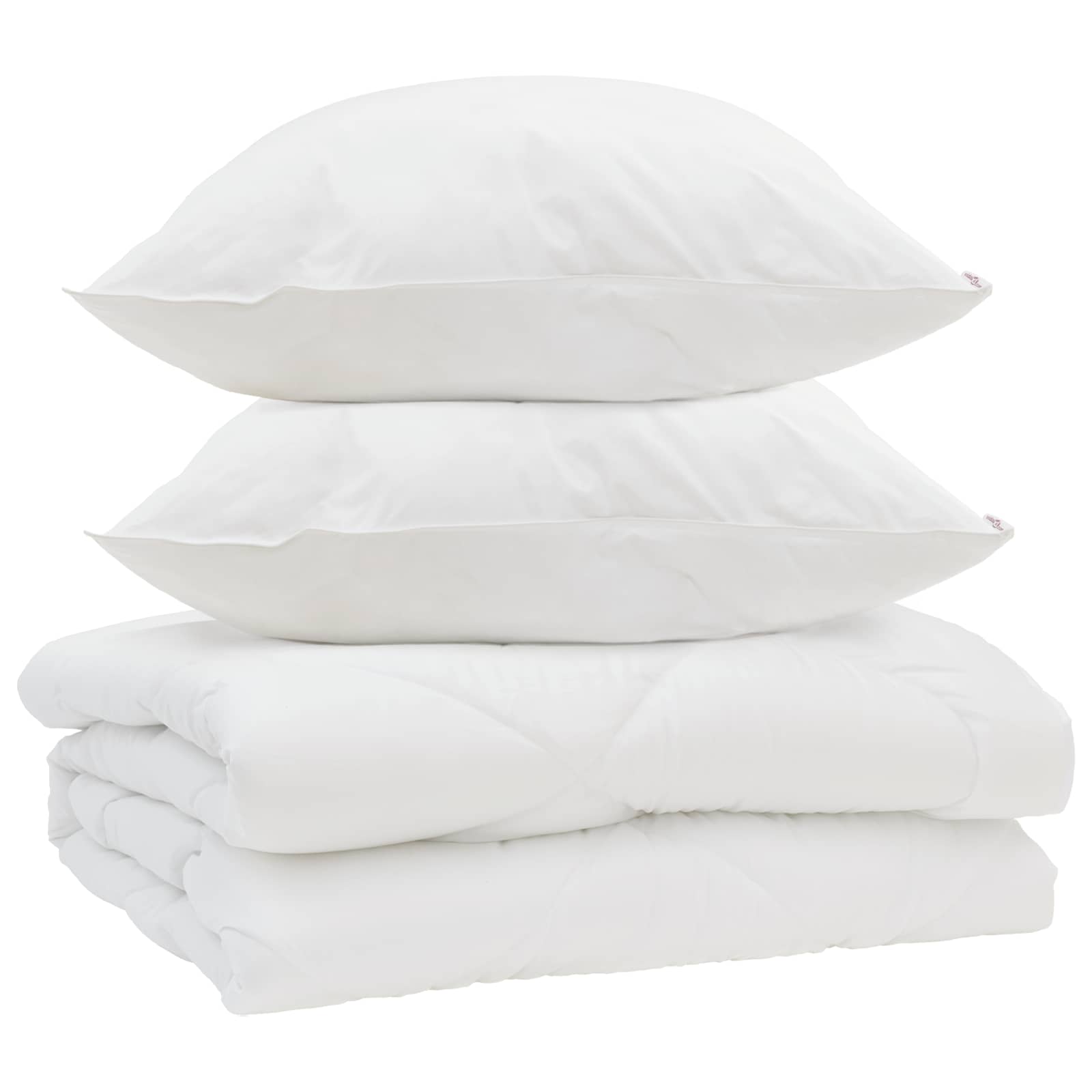 Vidaxl couette avec oreiller 3 pcs microfibre blanche