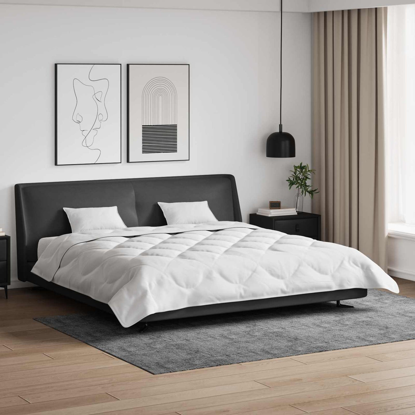 Vidaxl couette avec oreiller 3 pcs microfibre blanche