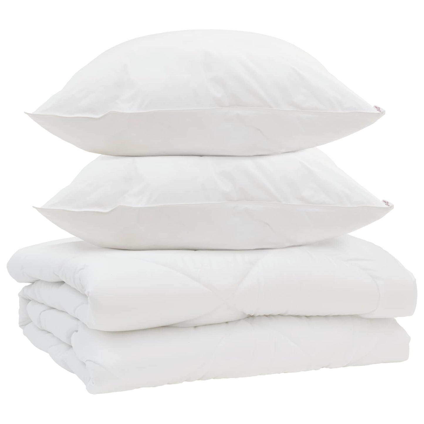 Vidaxl couette avec oreiller 3 pcs microfibre blanche