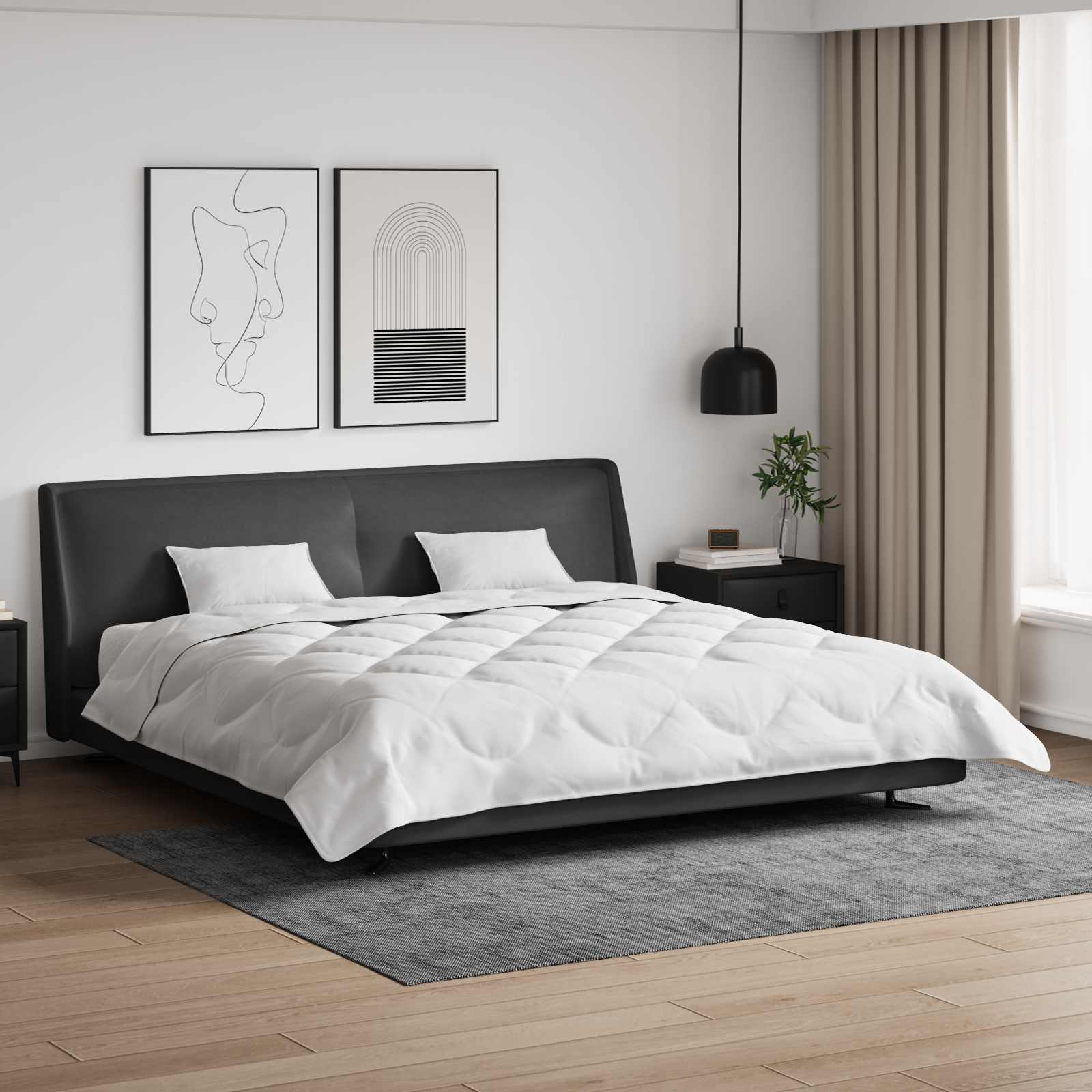Vidaxl couette avec oreiller 3 pcs microfibre blanche