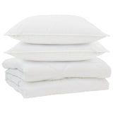 Vidaxl couette avec oreiller 3 pcs microfibre blanche - afbeelding 2