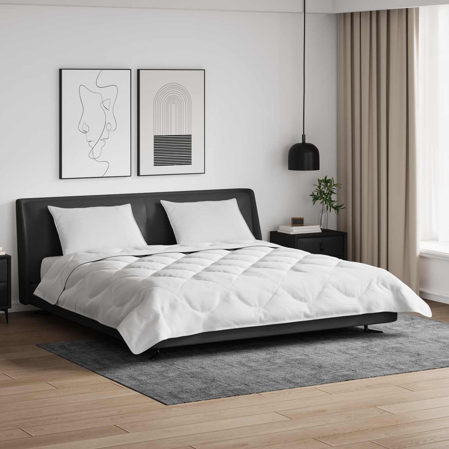 Vidaxl couette avec oreiller 3 pcs microfibre blanche
