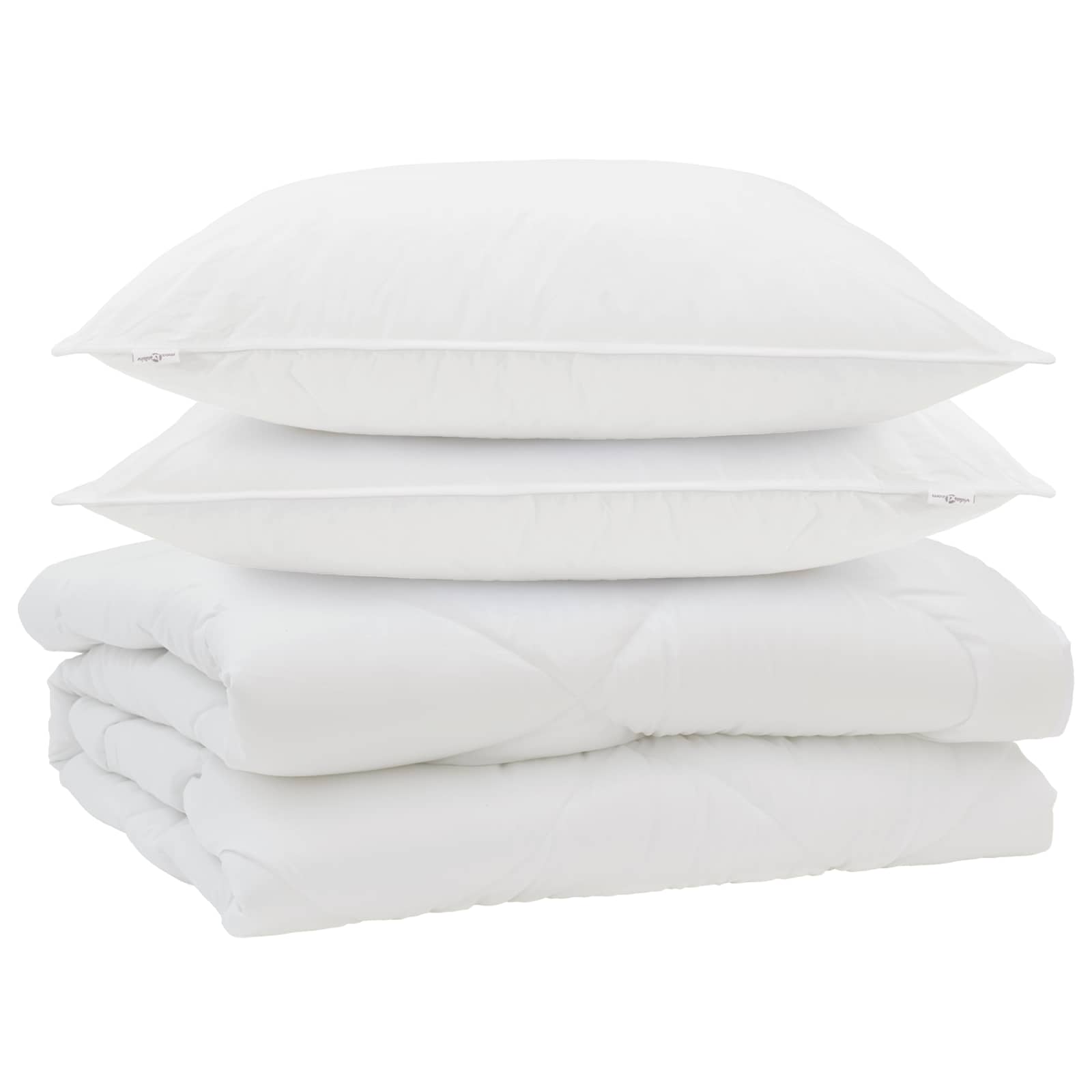 Vidaxl couette avec oreiller 3 pcs microfibre blanche
