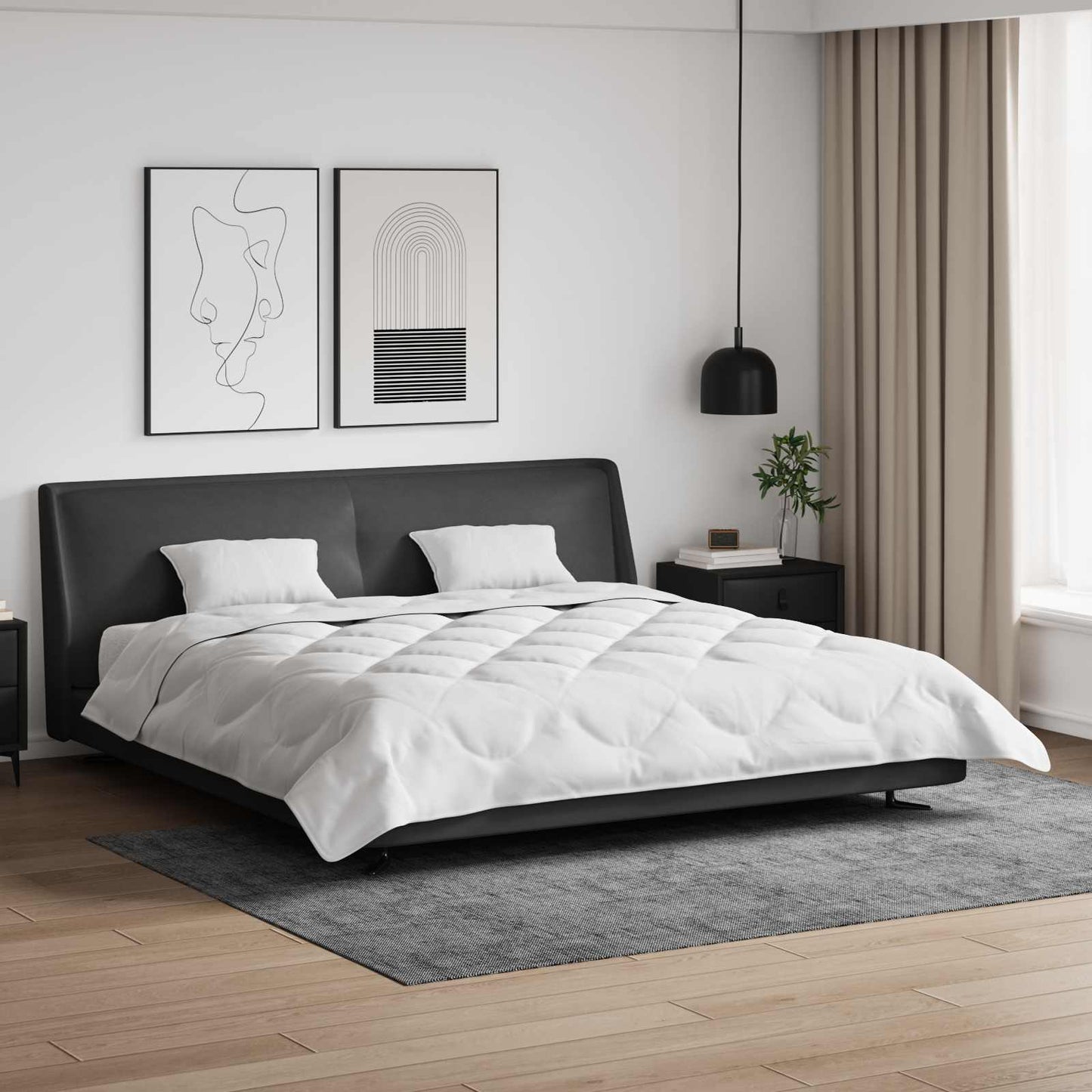 Vidaxl couette avec oreiller 3 pcs microfibre blanche