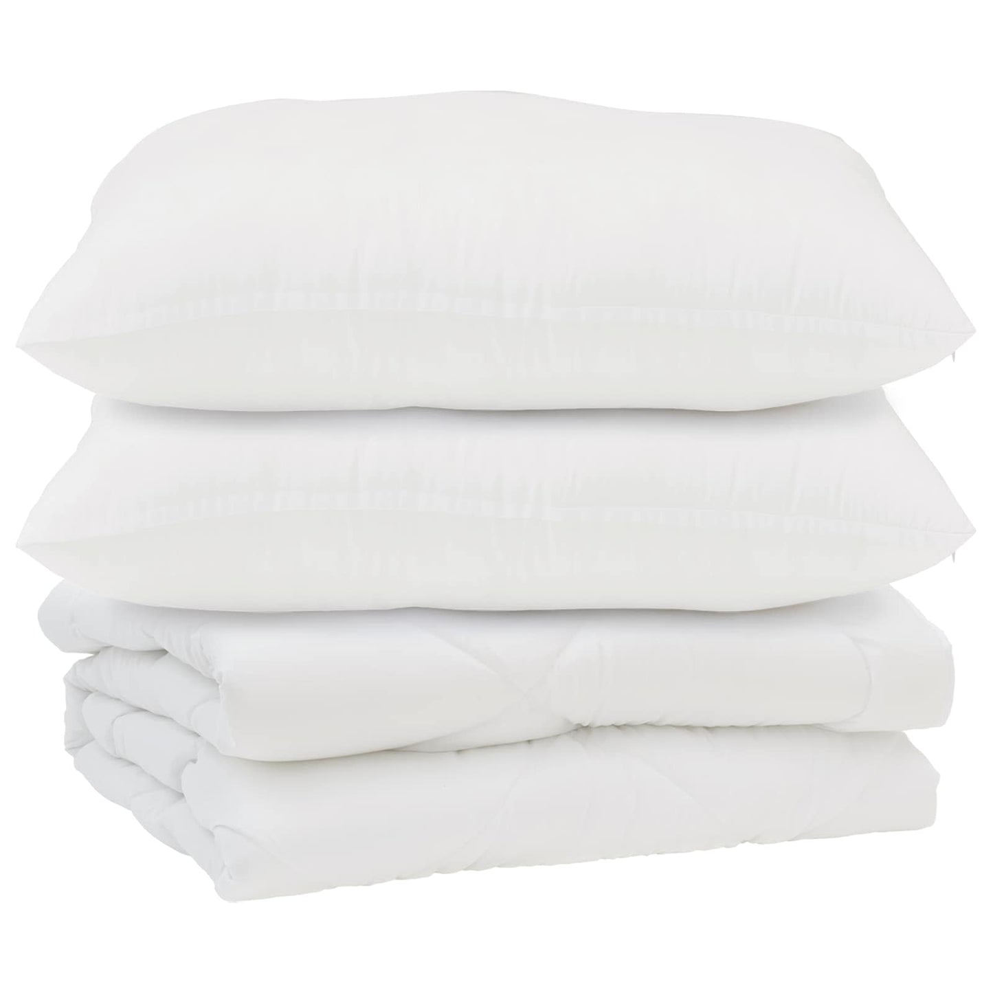 Vidaxl couette avec oreiller 3 pcs microfibre blanche