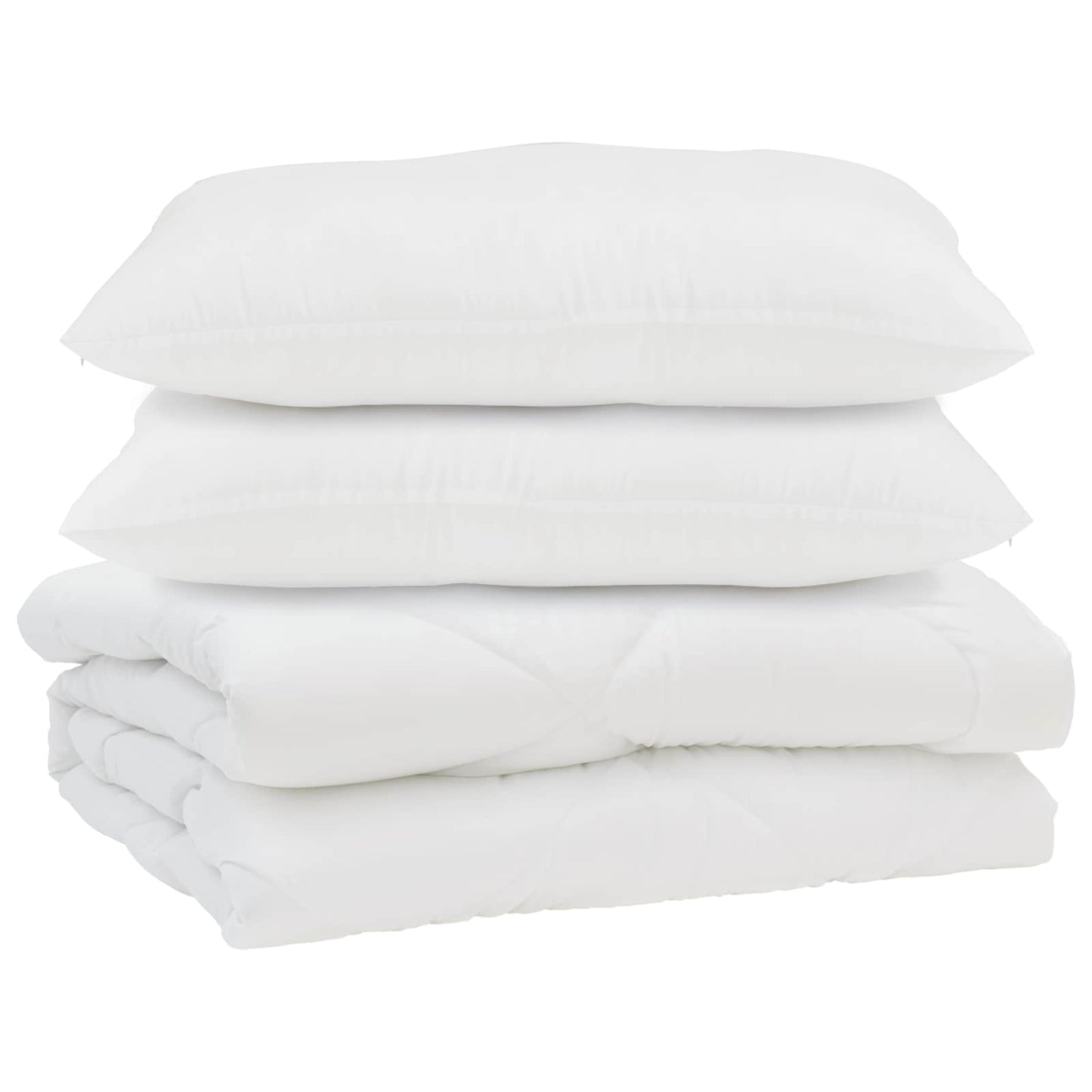 Vidaxl couette avec oreiller 3 pcs microfibre blanche