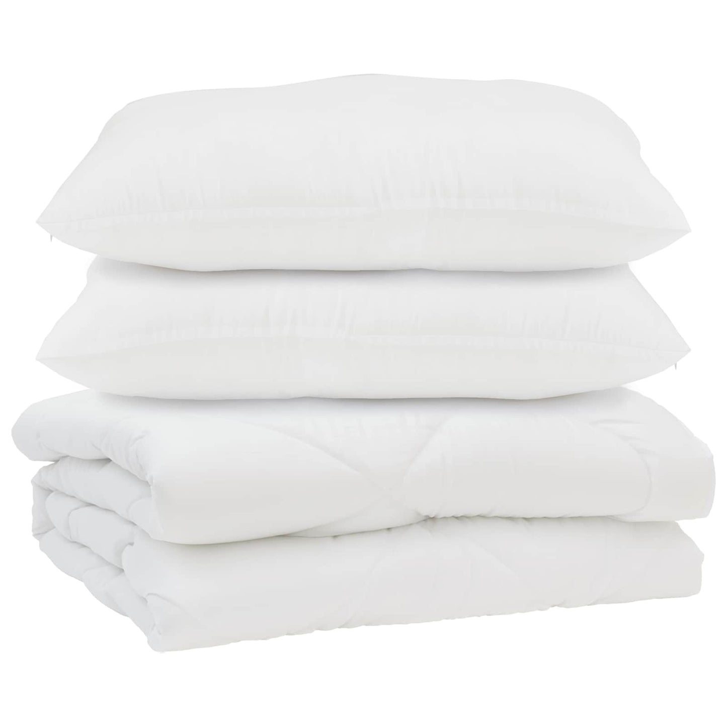 Vidaxl couette avec oreiller 3 pcs microfibre blanche