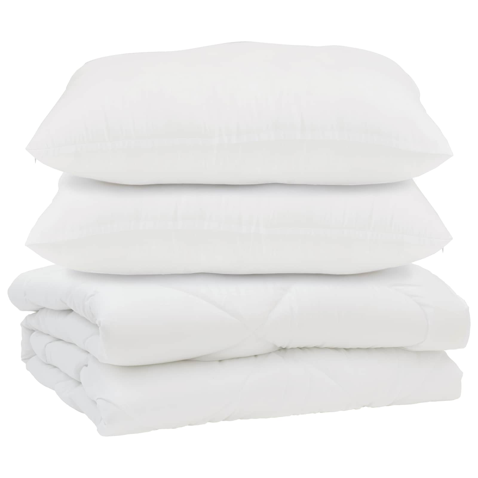 Vidaxl couette avec oreiller 3 pcs microfibre blanche