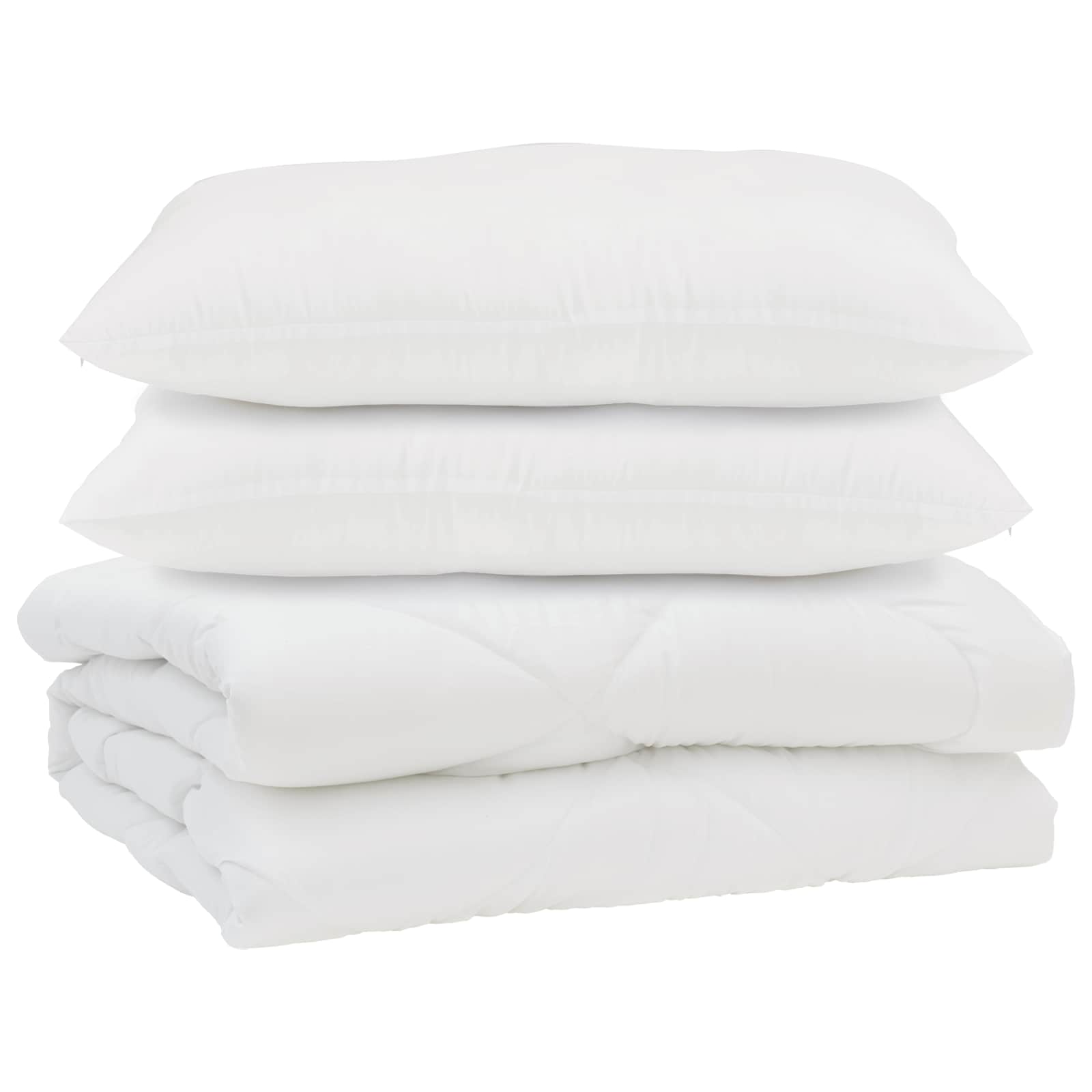 Vidaxl couette avec oreiller 3 pcs microfibre blanche