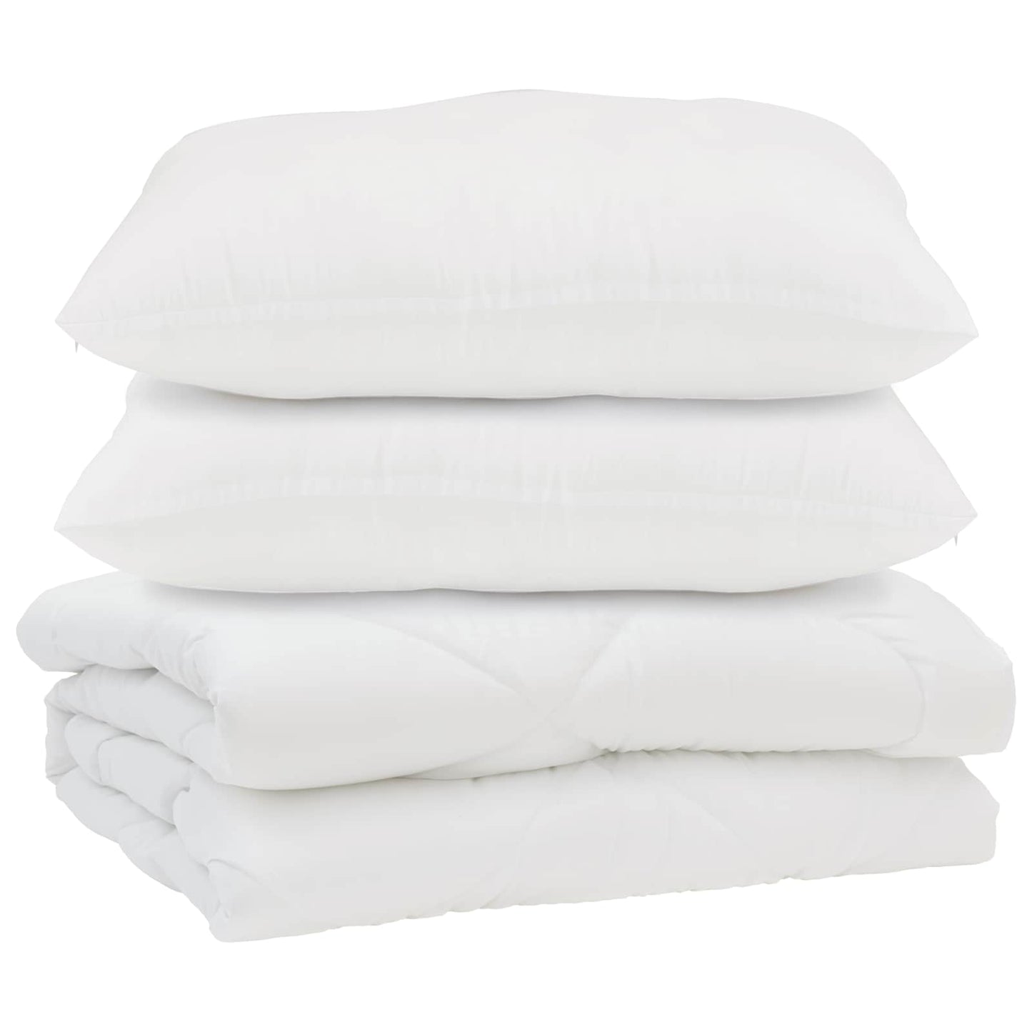 Vidaxl couette avec oreiller 3 pcs microfibre blanche