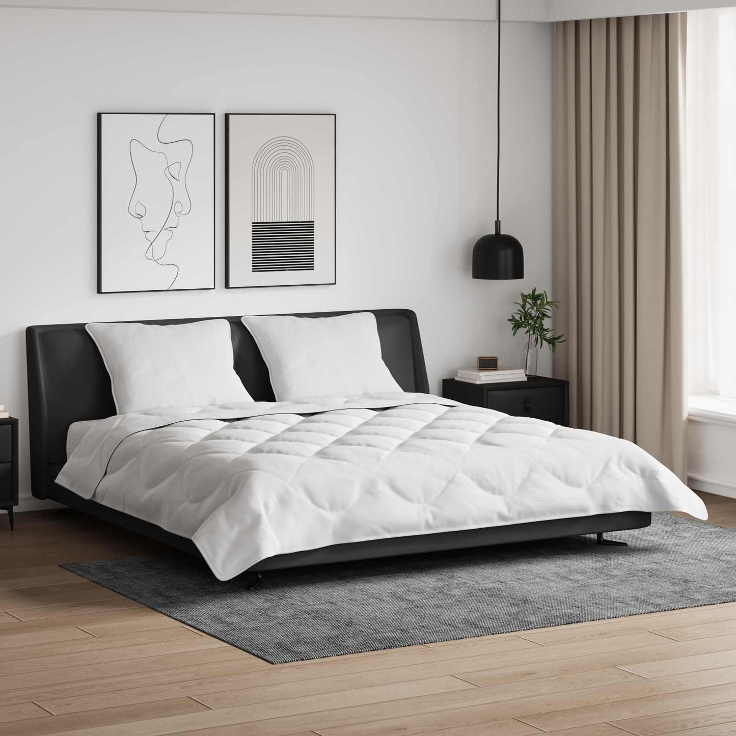 Vidaxl couette avec oreiller 3 pcs microfibre blanche