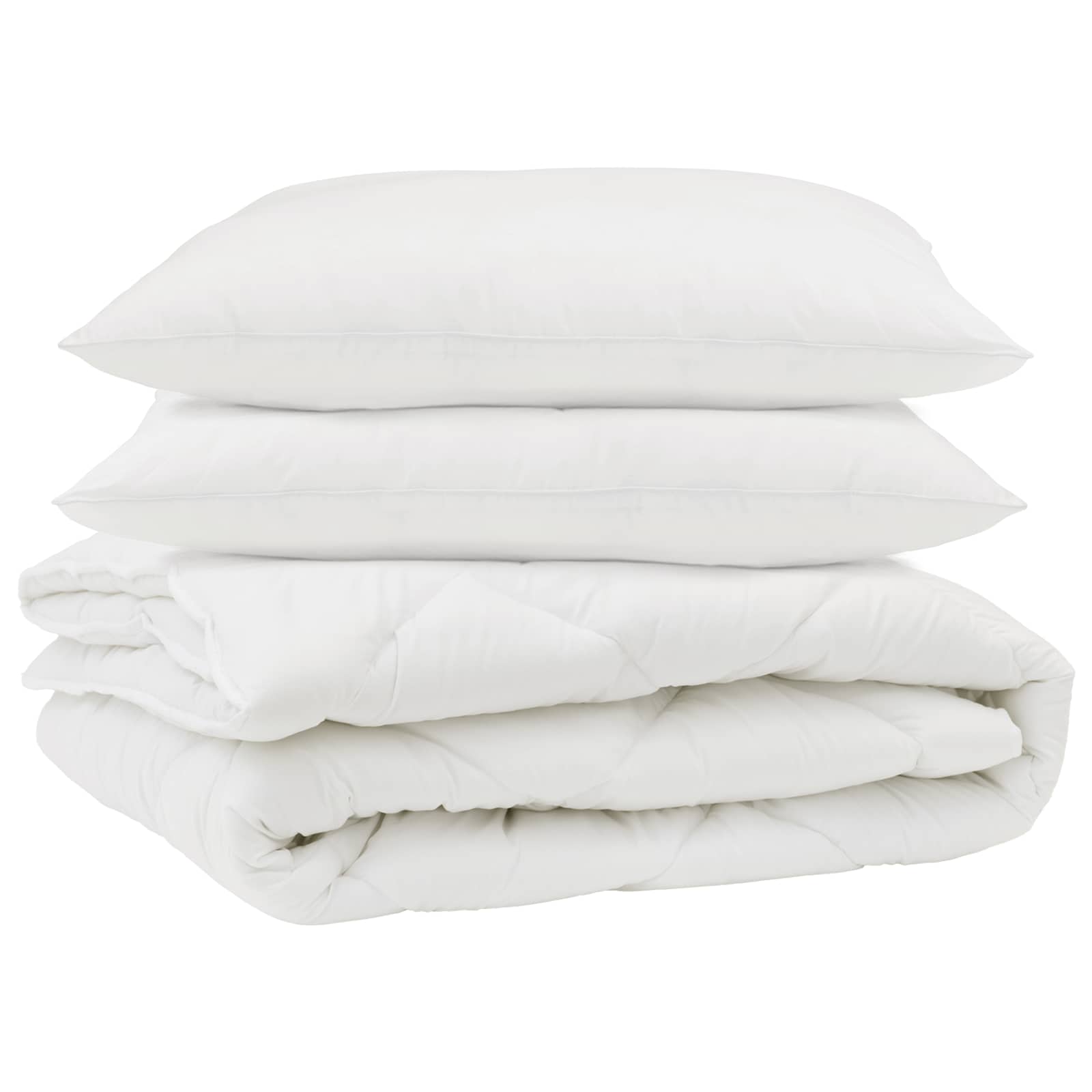 Vidaxl couette avec oreiller 3 pcs microfibre blanche