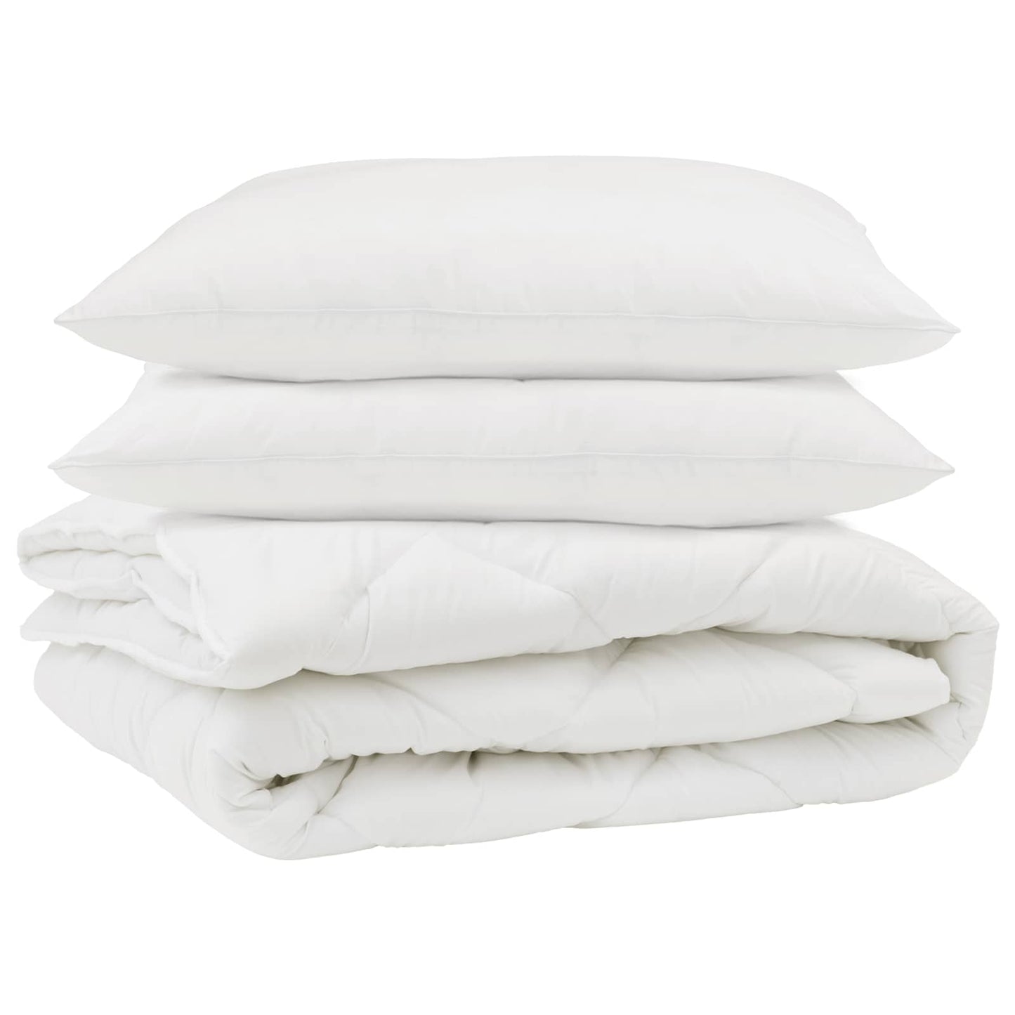 Vidaxl couette avec oreiller 3 pcs microfibre blanche