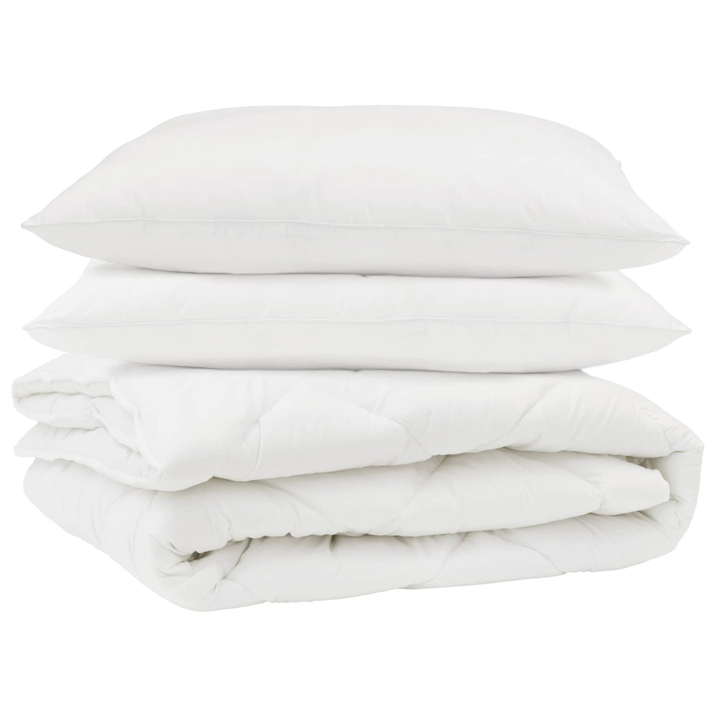 Vidaxl couette avec oreiller 3 pcs microfibre blanche