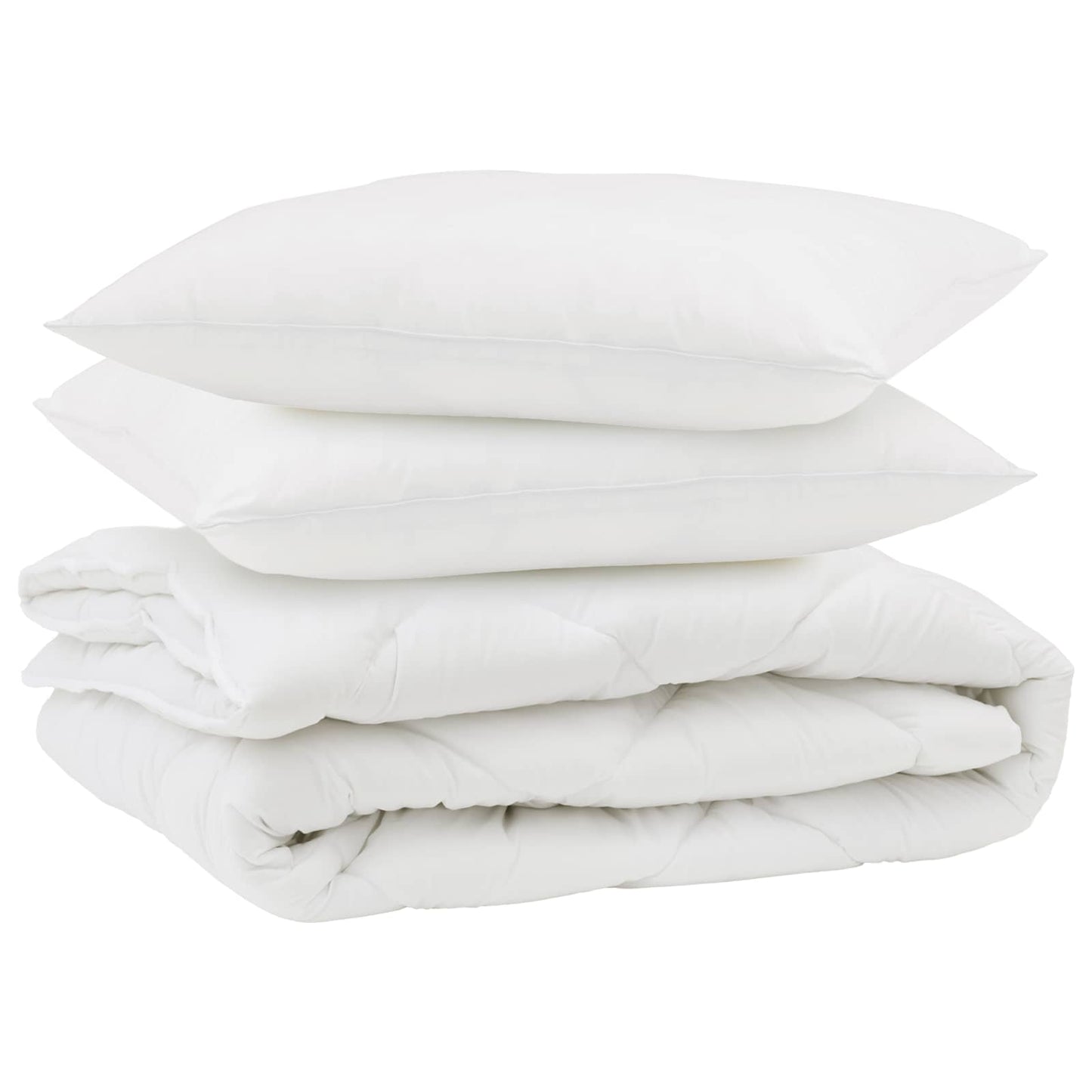Vidaxl couette avec oreiller 3 pcs microfibre blanche