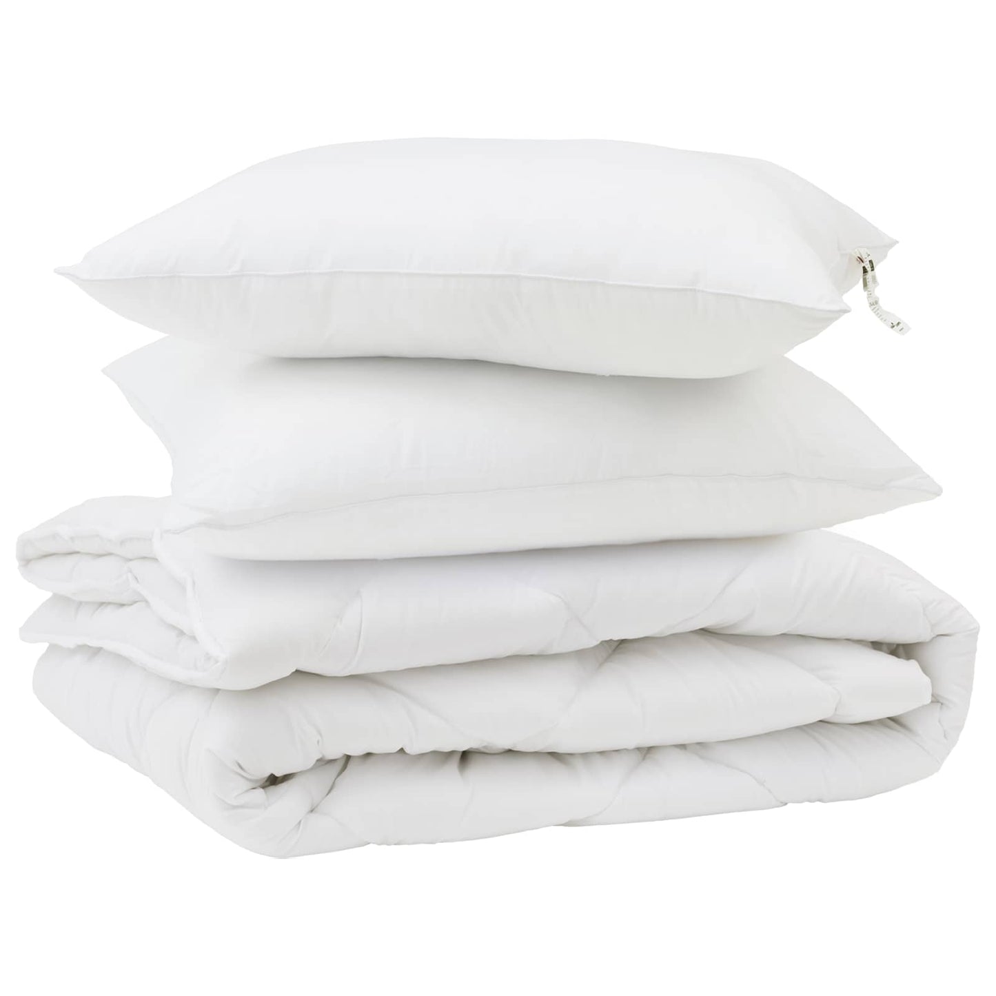 Vidaxl couette avec oreiller 3 pcs microfibre blanche