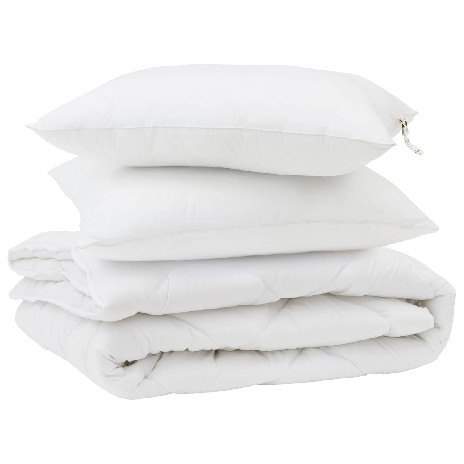 Vidaxl couette avec oreiller 3 pcs microfibre blanche