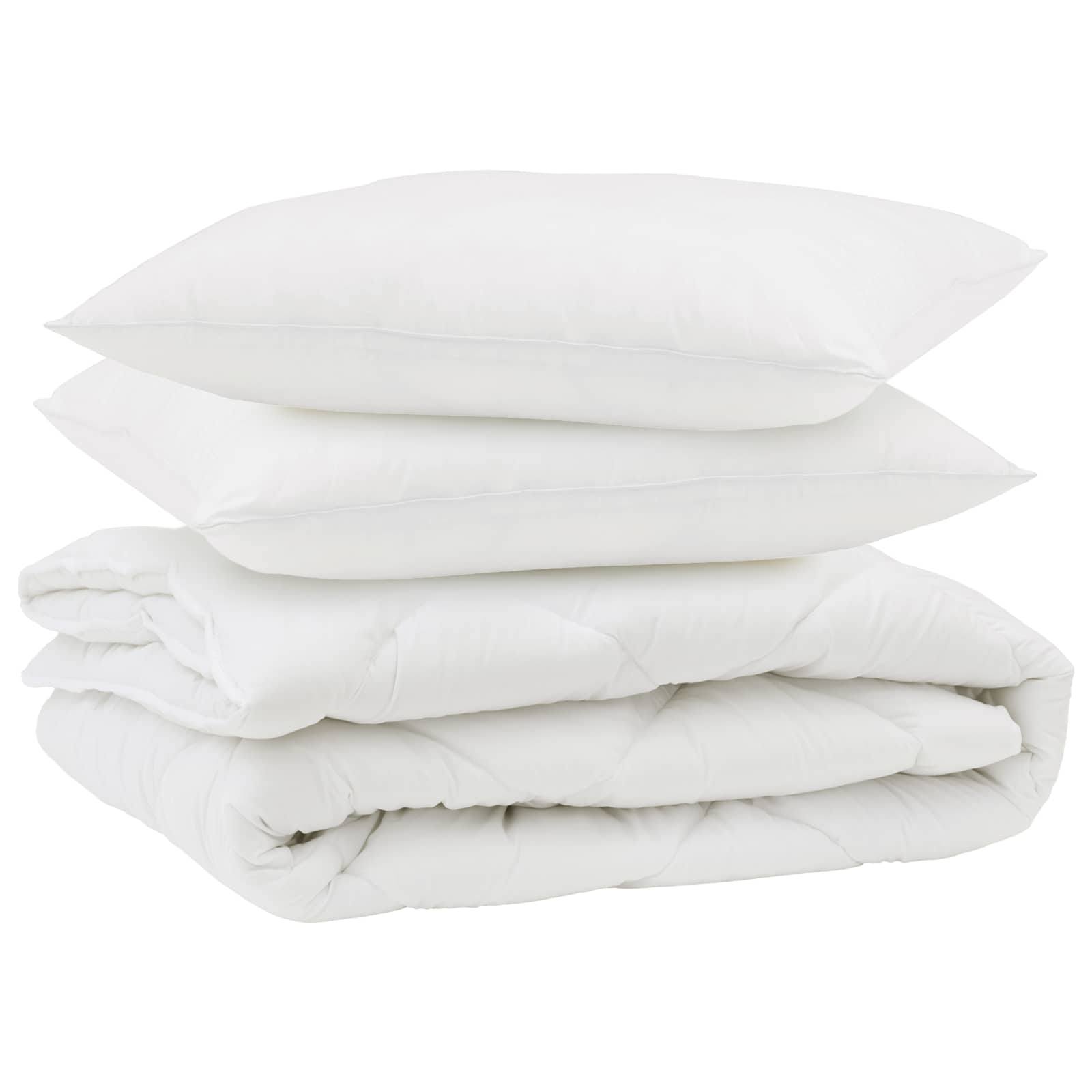Vidaxl couette avec oreiller 3 pcs microfibre blanche