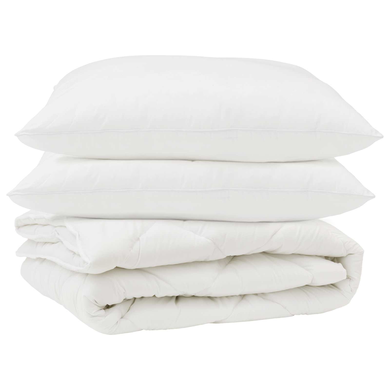 Vidaxl couette avec oreiller 3 pcs microfibre blanche