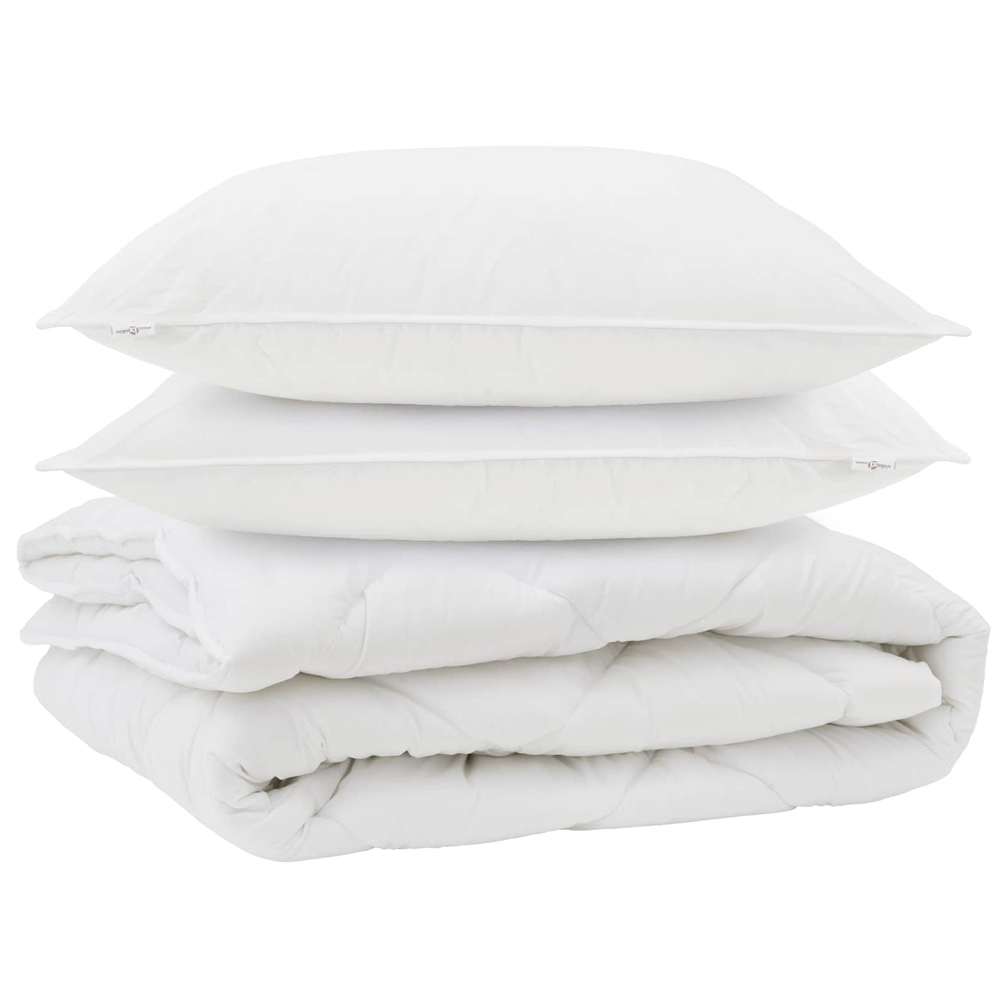 VidaXL couette toutes saisons avec oreiller 3 pcs microfibre blanche