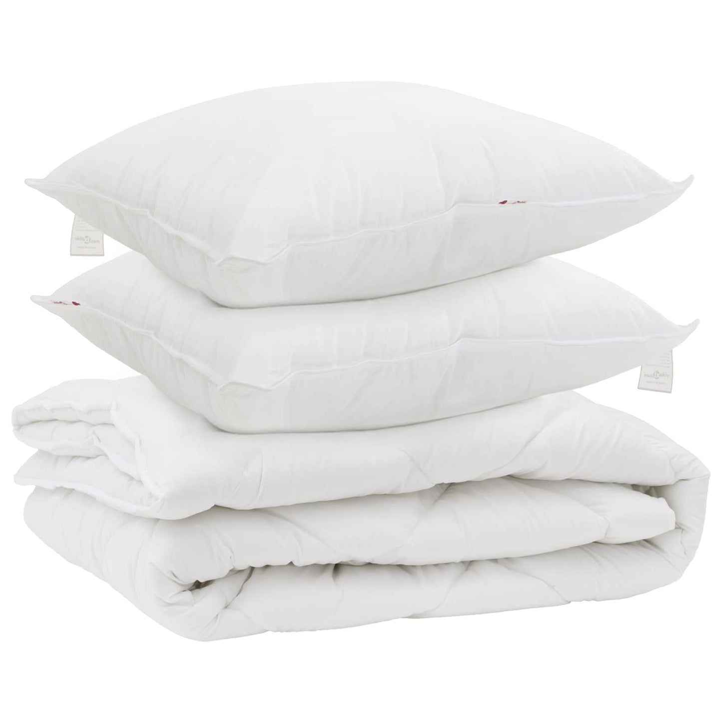 VidaXL couette toutes saisons avec oreiller 3 pcs microfibre blanche