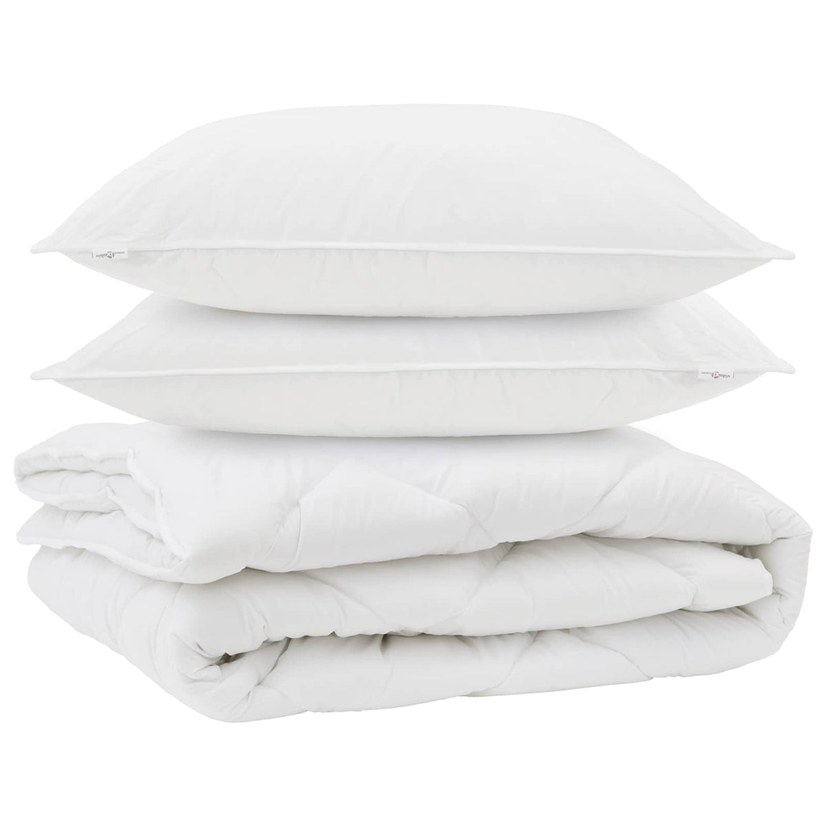 VidaXL couette toutes saisons avec oreiller 3 pcs microfibre blanche