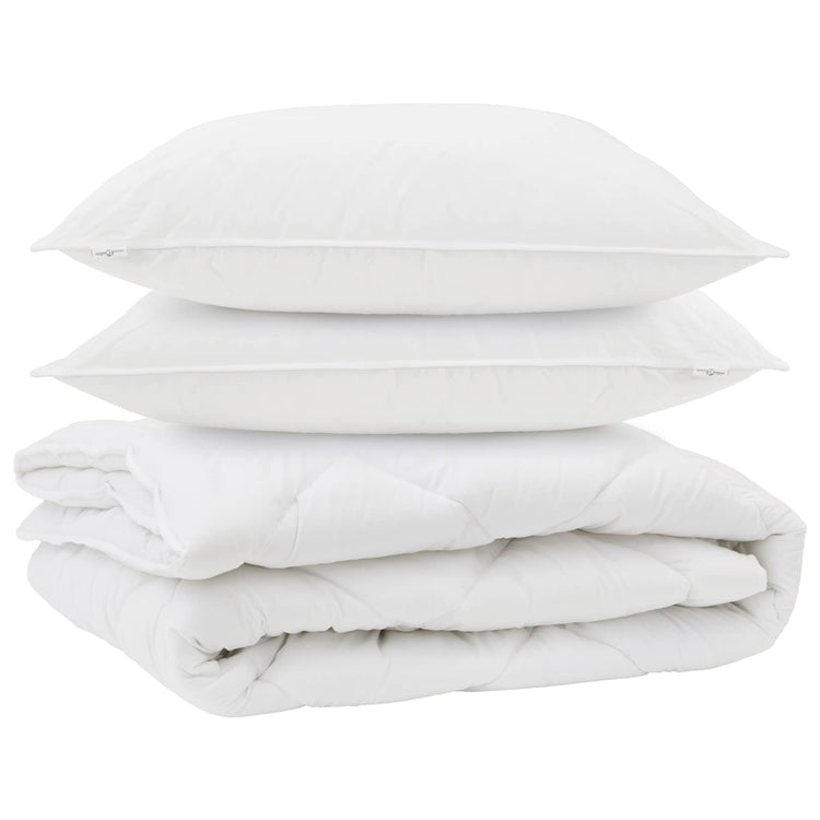 VidaXL couette toutes saisons avec oreiller 3 pcs microfibre blanche
