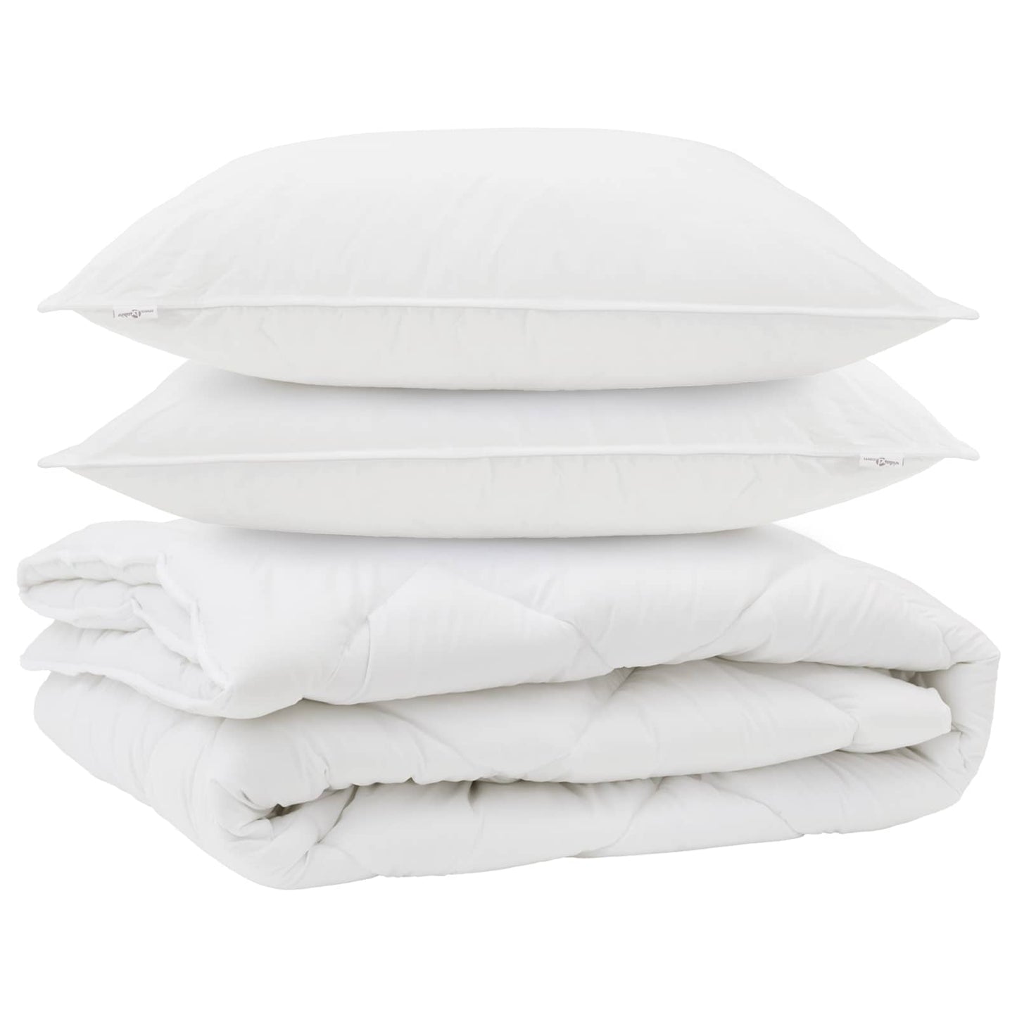VidaXL couette toutes saisons avec oreiller 3 pcs microfibre blanche