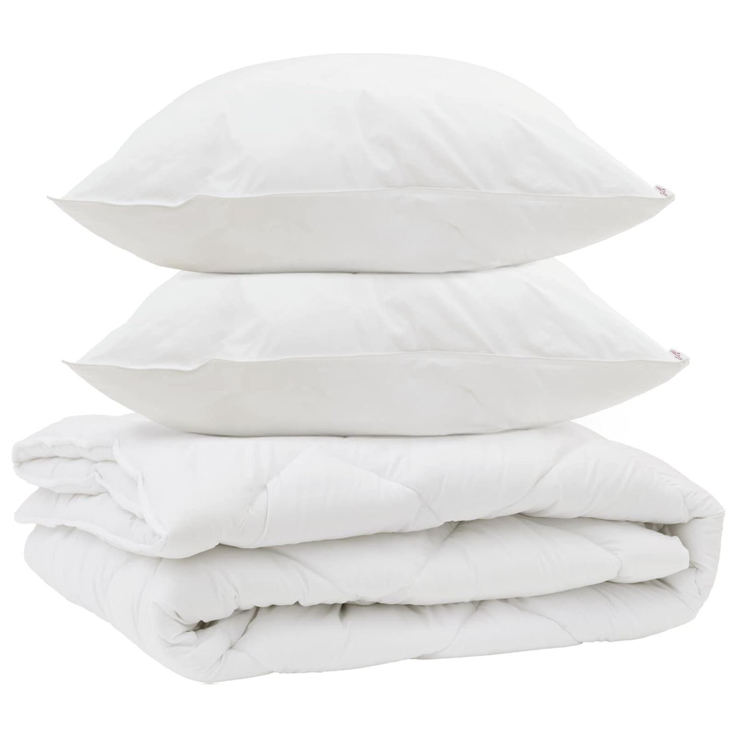 VidaXL couette toutes saisons avec oreiller 3 pcs microfibre blanche