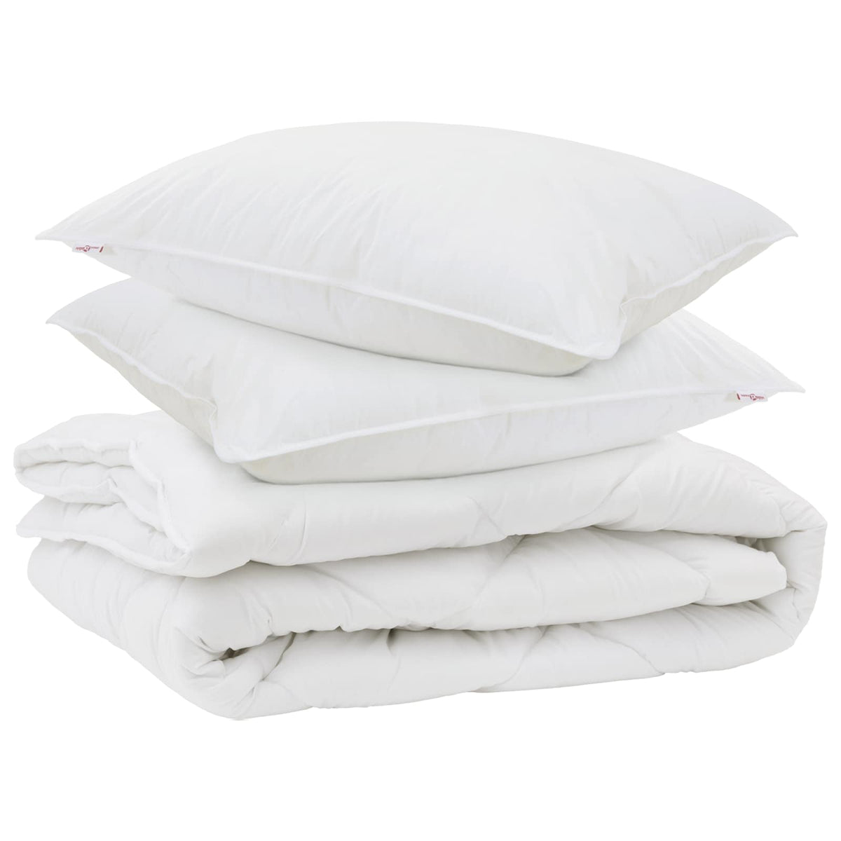 VidaXL couette toutes saisons avec oreiller 3 pcs microfibre blanche