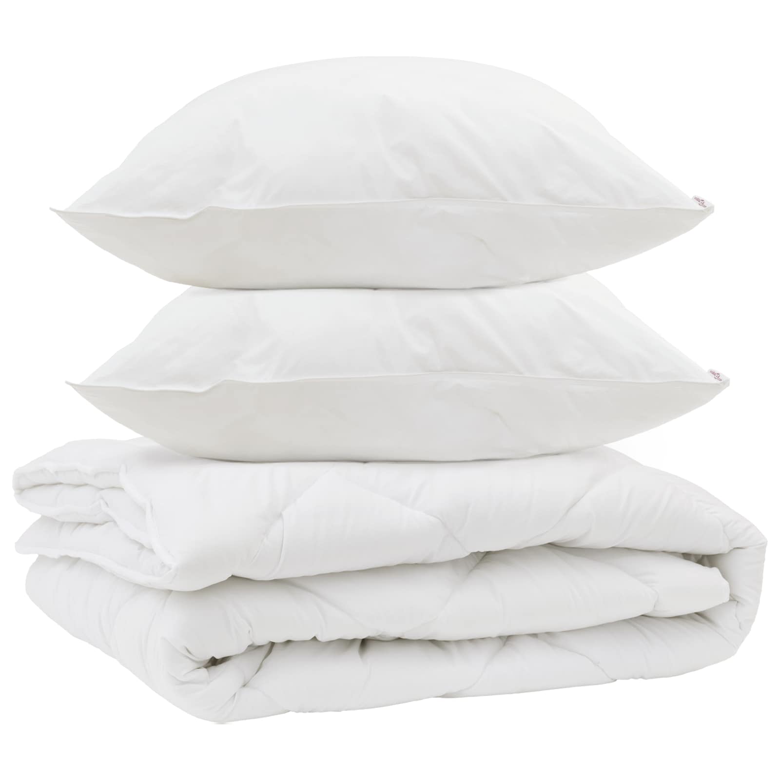 VidaXL couette toutes saisons avec oreiller 3 pcs microfibre blanche