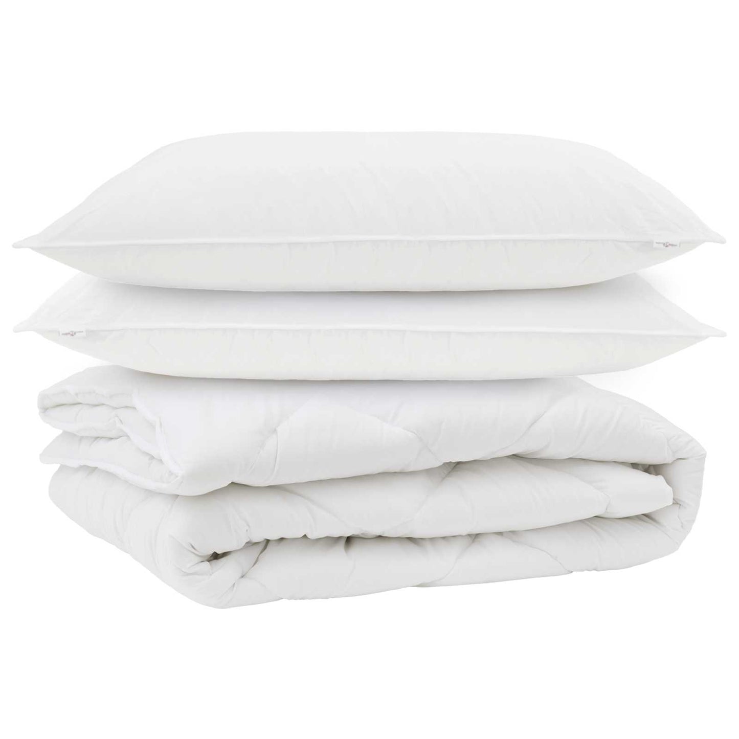 VidaXL couette toutes saisons avec oreiller 3 pcs microfibre blanche