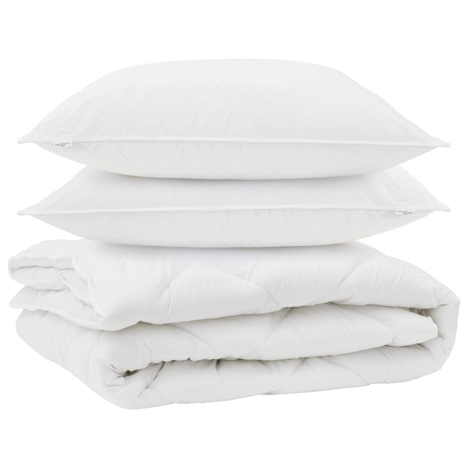 VidaXL couette toutes saisons avec oreiller 3 pcs microfibre blanche
