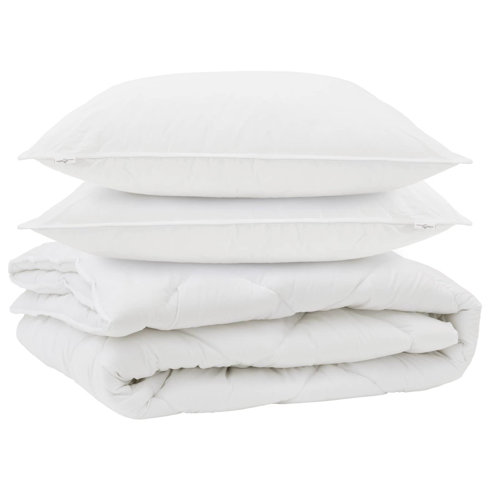 VidaXL couette toutes saisons avec oreiller 3 pcs microfibre blanche