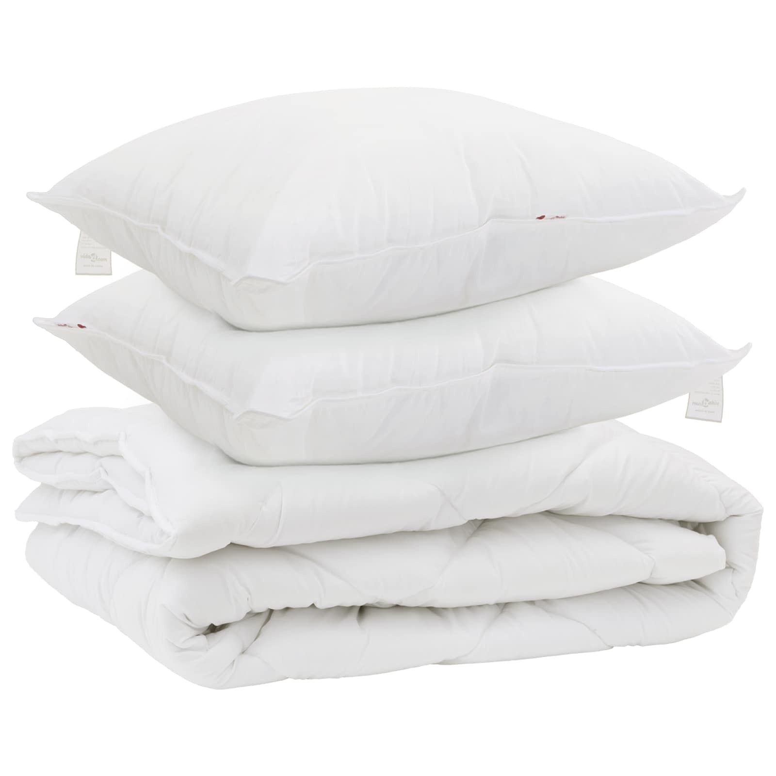 VidaXL couette toutes saisons avec oreiller 3 pcs microfibre blanche