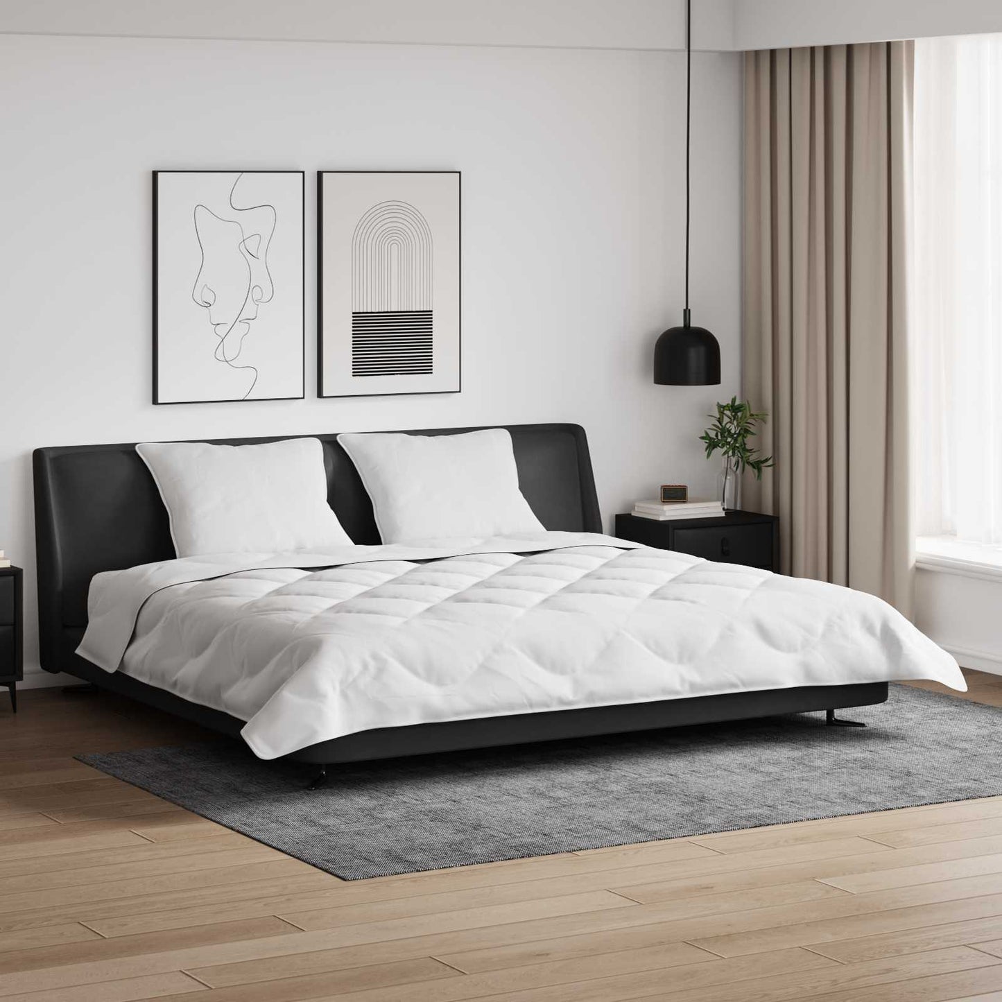 Vidaxl couette d'hiver avec oreiller 3 pcs microfibre blanche