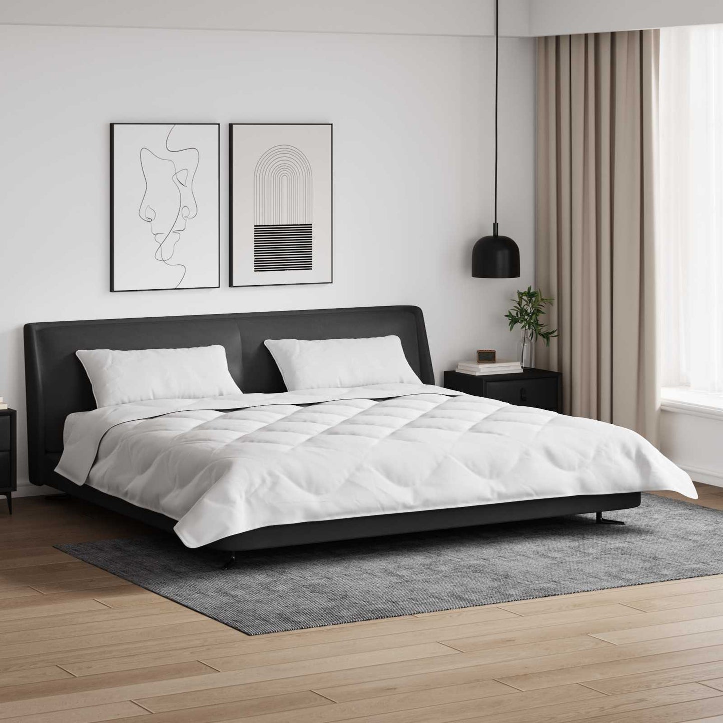 Vidaxl couette d'hiver avec oreiller 3 pcs microfibre blanche