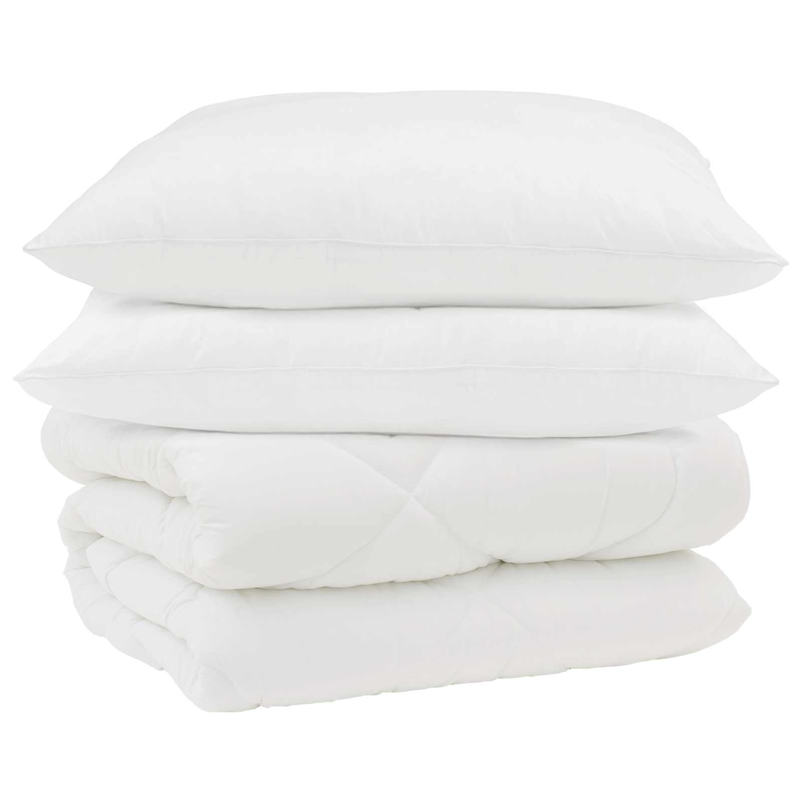 Vidaxl couette d'hiver avec oreiller 3 pcs microfibre blanche