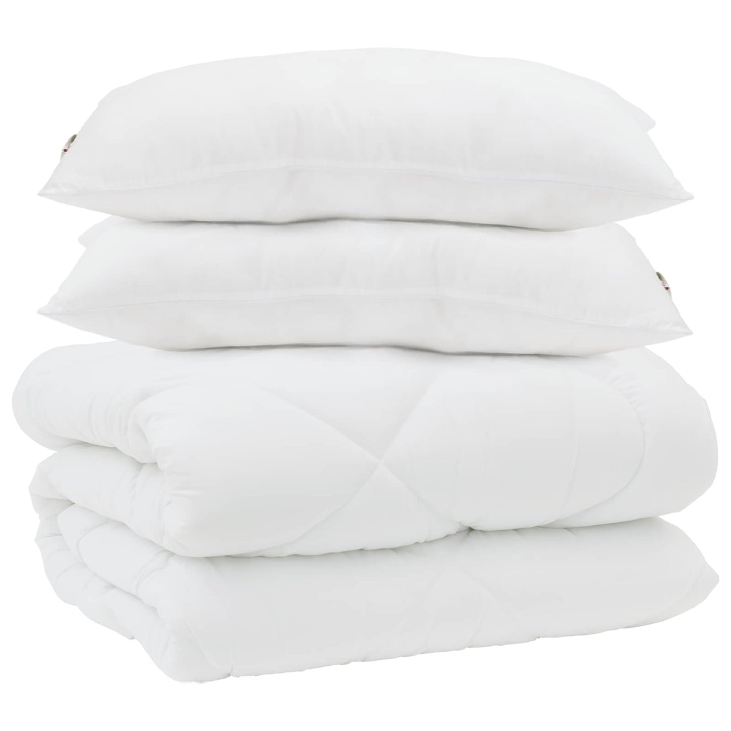 Vidaxl couette d'hiver avec oreiller 3 pcs microfibre blanche