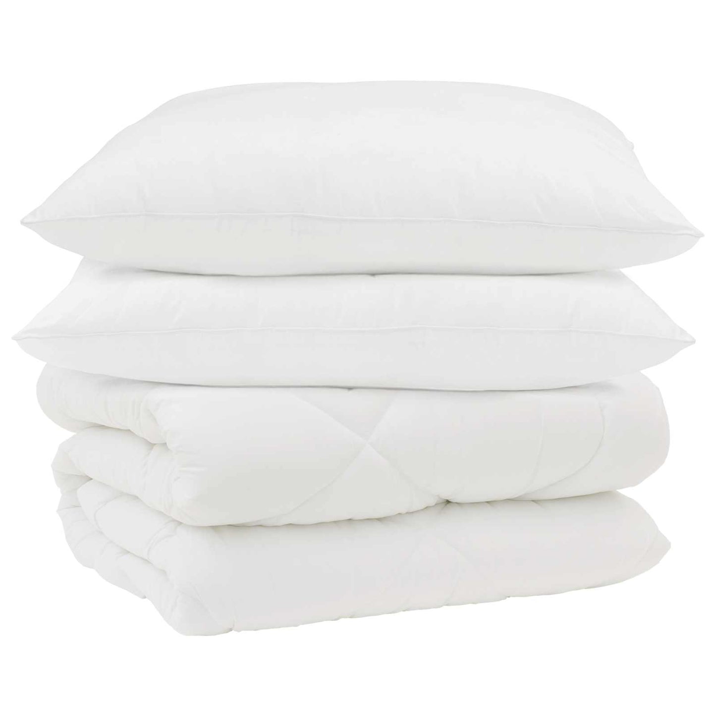 Vidaxl couette d'hiver avec oreiller 3 pcs microfibre blanche