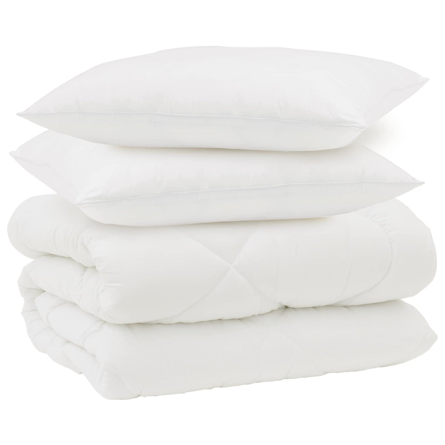 Vidaxl couette d'hiver avec oreiller 3 pcs microfibre blanche