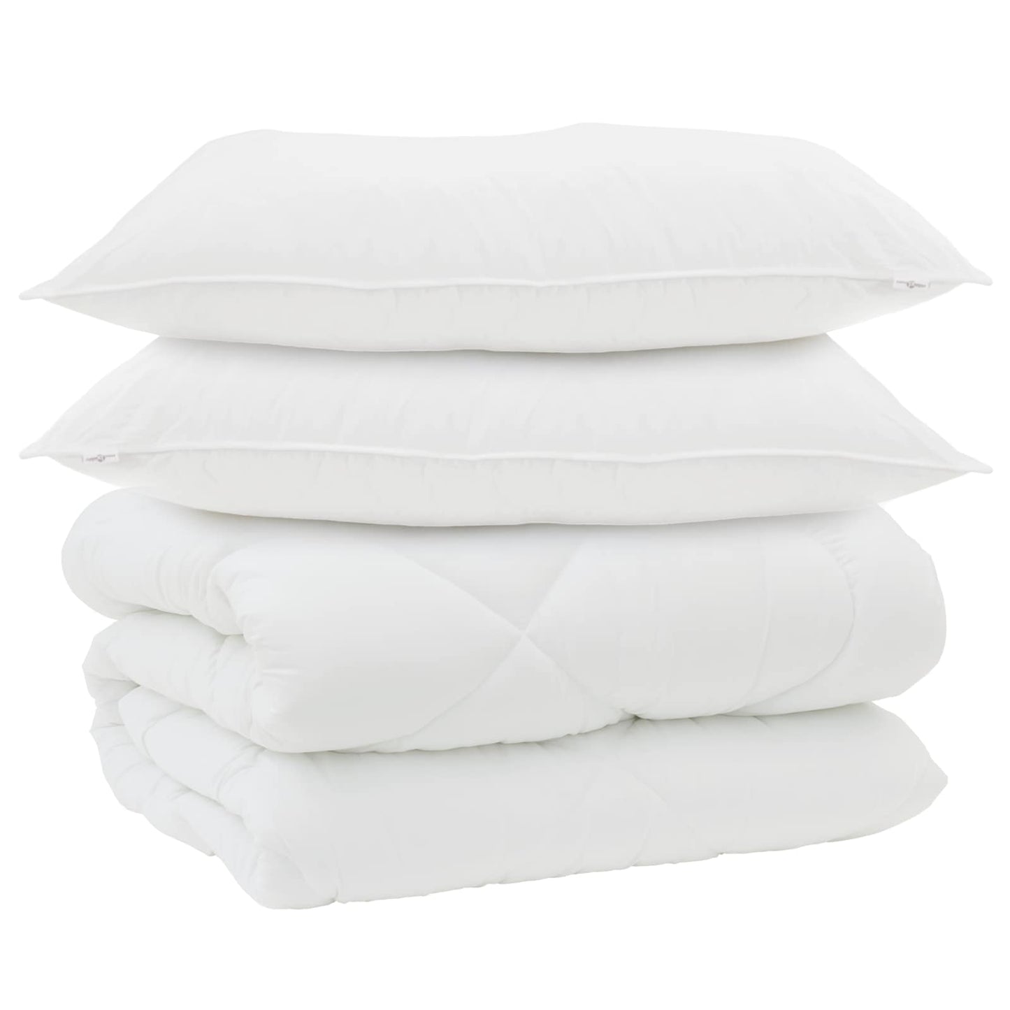 Vidaxl couette d'hiver avec oreiller 3 pcs microfibre blanche