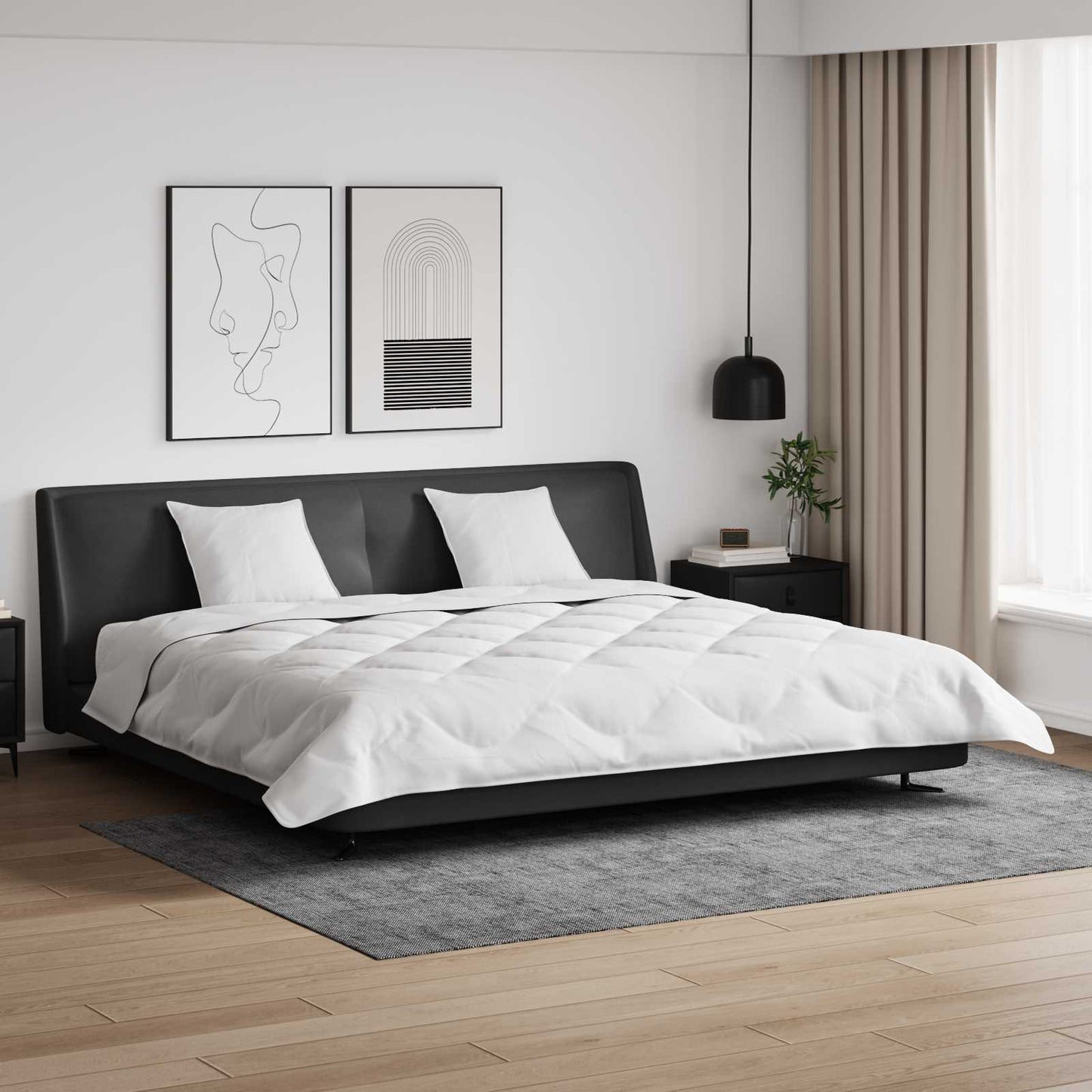 Vidaxl couette d'hiver avec oreiller 3 pcs microfibre blanche